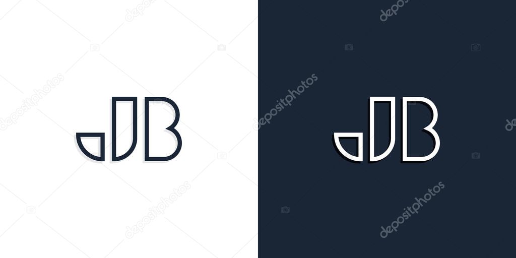 Abstract line art initial letters JB logo. This logo incorporate with abstract typeface in the creative way.It will be suitable for which company or brand name start those initial.