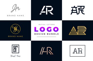 Koleksiyon İlk Harfler AR Logo Tasarımı. Kişisel markalaşma, işletme, organizasyon vesaire için yaratıcı bir fikir olacak..