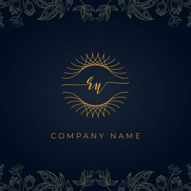 Zarif lüks RU logosu. Bu simge, soyut yuvarlak, çiçekli arka planda ince geometrik şekle sahip anonim şirkettir. Hangi şirket veya markanın bu ilk adımları atması uygun olacaktır.