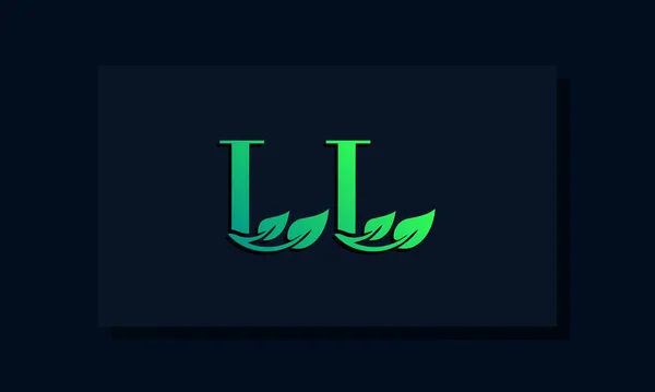 Логотип Leaf Style Initial Логотип Включает Себя Лист Две Буквы — стоковый вектор