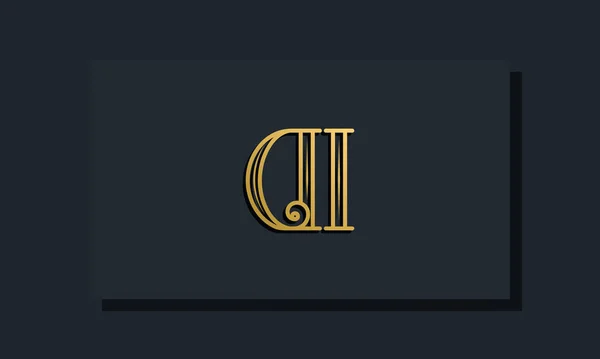 Logo Iniziale Stile Inline Minimale Questo Logo Incorpora Con Caratteri — Vettoriale Stock