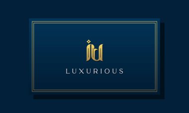 Klasik kraliyet baş harfleri IU logosu. Bu logo yaratıcı bir şekilde lüks yazı karakteri ile birleşiyor. Kraliyet, Butik, Otel, Heraldic, Moda ve Mücevherat için uygun olacak..