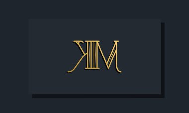 Minimal Inline tarzı İlk KM logosu. Bu logo yaratıcı bir şekilde modern yazı karakterine sahip. Hangi şirket ya da markanın bu ilk adı başlatacağı için uygun olacaktır..