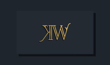 Minimal Inline stili İlk KW logosu. Bu logo yaratıcı bir şekilde modern yazı karakterine sahip. Hangi şirket ya da markanın bu ilk adı başlatacağı için uygun olacaktır..