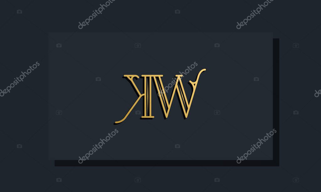 Minimal Inline style Initial KW logo. This logo incorporate with modern typeface in the creative way.It will be suitable for which company or brand name start those initial.