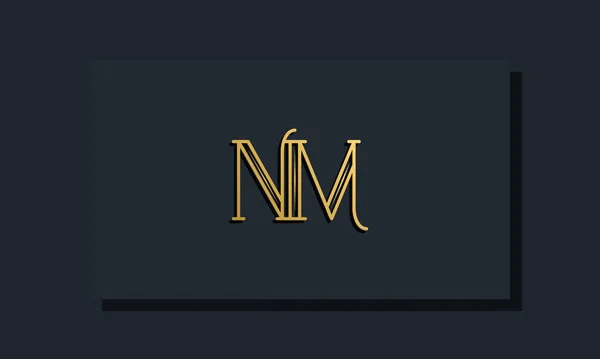 ミニマルインラインスタイル初期Nmロゴ このロゴは現代的な書体を創造的な方法で組み込んでいます 会社やブランド名が最初にそれらを開始するのに適しています — ストックベクタ