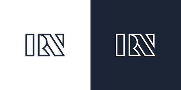 Abstrait Ligne Art Initiales Lettres Logo Logo Incorporer Avec Police — Image vectorielle