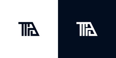 Asgari yaratıcı baş harfler TA logosu. Bu logo yaratıcı bir şekilde iki yaratıcı harfle birleşti. İlk harfleri hangi şirket ya da markanın başlattığı uygun olacaktır..