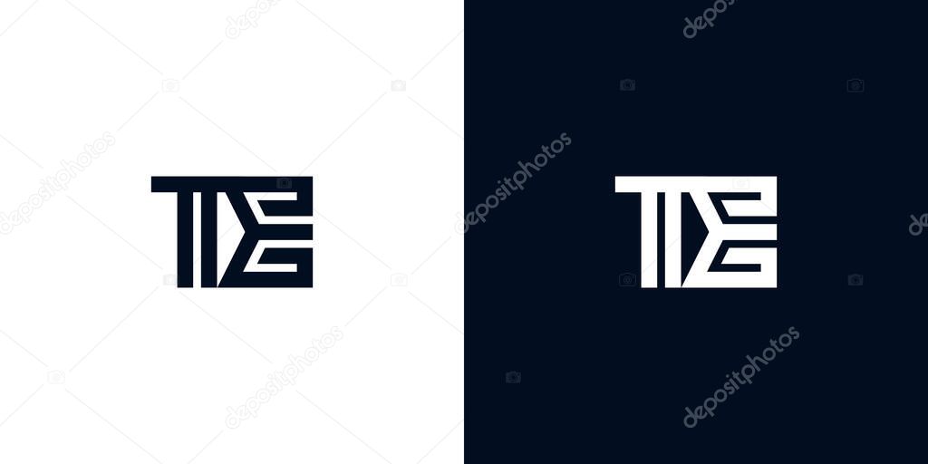 Letras iniciales creativas mínimas logotipo TE. Este logotipo incorpora ...