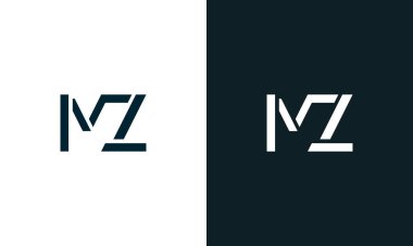 MZ logosunun yaratıcı asgari soyut harfi. Bu logo, yaratıcı bir şekilde soyut yazı karakterine sahip. Hangi şirket ya da markanın başlattığı bu başlangıç noktası için uygun olacaktır..