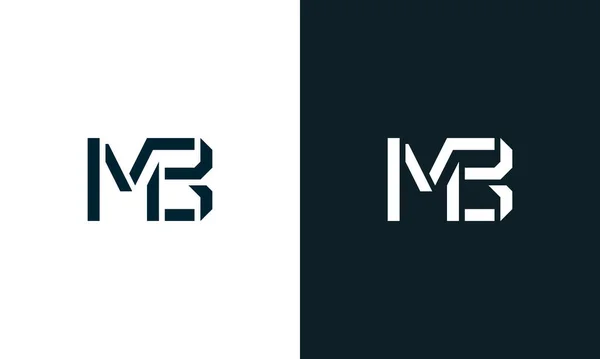 创意最小抽象字母Mb标志 这个标志以创造性的方式与抽象字体结合在一起 适用于那些公司或品牌的首字母首字母缩写 — 图库矢量图片