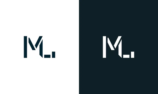 创意最小的抽象字母Ml标志 这个标志以创造性的方式与抽象字体结合在一起 适用于那些公司或品牌的首字母首字母缩写 — 图库矢量图片