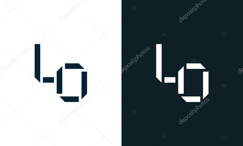 Creative minimal abstract letter LO logo. This logo incorporate with abstract typeface in the creative way.It will be suitable for which company or brand name start those initial.