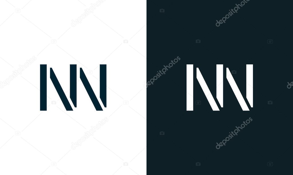 Creative minimal abstract letter NN logo. This logo incorporate with abstract typeface in the creative way.It will be suitable for which company or brand name start those initial.