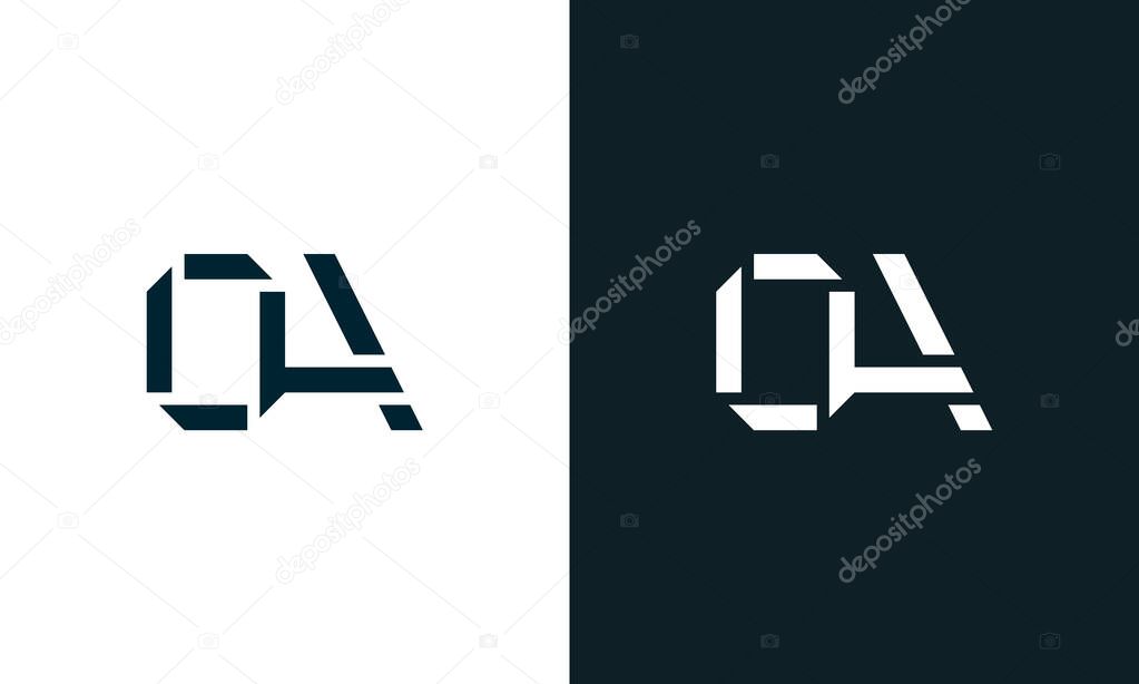 Creative minimal abstract letter OA logo. This logo incorporate with abstract typeface in the creative way.It will be suitable for which company or brand name start those initial.