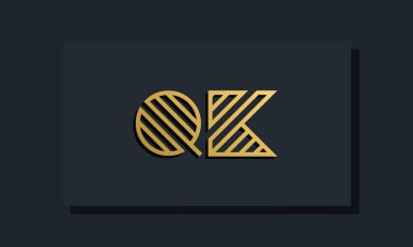 Zarif bir sanat eseri ilk harfi QK logosu. Bu logo yaratıcı bir şekilde iki yaratıcı harfle birleşti. İlk harfleri hangi şirket ya da markanın başlattığı uygun olacaktır..