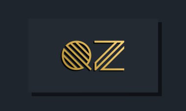 Zarif satır sanatı ilk harf QZ logosu. Bu logo yaratıcı bir şekilde iki yaratıcı harfle birleşti. İlk harfleri hangi şirket ya da markanın başlattığı uygun olacaktır..