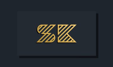Zarif bir sanat eseri ilk harfi SK logosu. Bu logo yaratıcı bir şekilde iki yaratıcı harfle birleşti. İlk harfleri hangi şirket ya da markanın başlattığı uygun olacaktır..