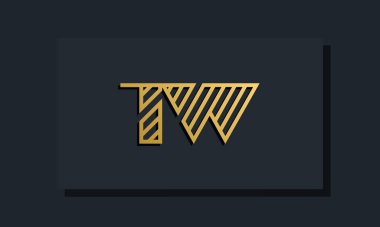 Zarif bir sanat eseri ilk harfi TW logosu. Bu logo yaratıcı bir şekilde iki yaratıcı harfle birleşti. İlk harfleri hangi şirket ya da markanın başlattığı uygun olacaktır..