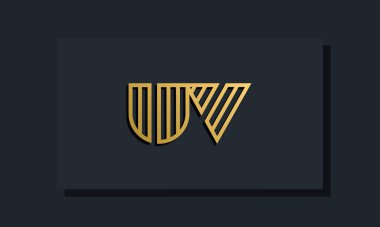 Zarif çizgi sanatı ilk harf UV logosu. Bu logo yaratıcı bir şekilde iki yaratıcı harfle birleşti. İlk harfleri hangi şirket ya da markanın başlattığı uygun olacaktır..