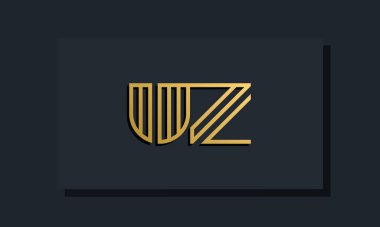 Zarif çizgi sanat baş harfi UZ logosu. Bu logo yaratıcı bir şekilde iki yaratıcı harfle birleşti. İlk harfleri hangi şirket ya da markanın başlattığı uygun olacaktır..