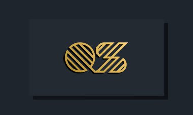 Zarif satır sanatı ilk harf QS logosu. Bu logo yaratıcı bir şekilde iki yaratıcı harfle birleşti. İlk harfleri hangi şirket ya da markanın başlattığı uygun olacaktır..