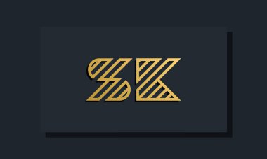 Zarif bir sanat eseri ilk harfi SK logosu. Bu logo yaratıcı bir şekilde iki yaratıcı harfle birleşti. İlk harfleri hangi şirket ya da markanın başlattığı uygun olacaktır..