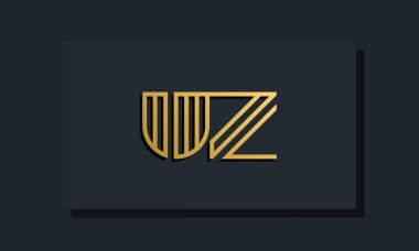 Zarif çizgi sanat baş harfi UZ logosu. Bu logo yaratıcı bir şekilde iki yaratıcı harfle birleşti. İlk harfleri hangi şirket ya da markanın başlattığı uygun olacaktır..