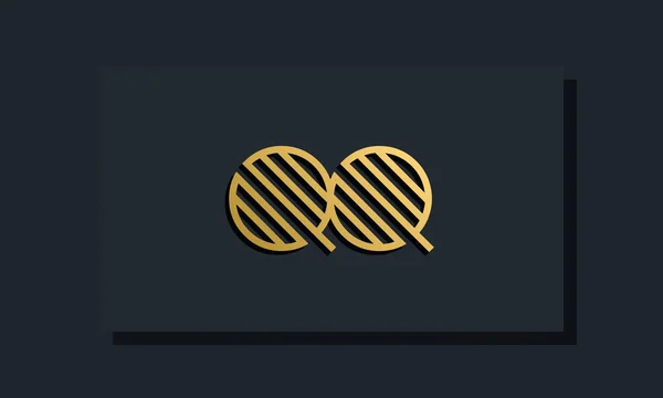 Elegante línea de arte inicial letra QQ logo. Este logotipo incorpora ...
