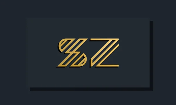 Élégante Ligne Art Lettre Initiale Logo Logo Incorporer Avec Deux — Image vectorielle