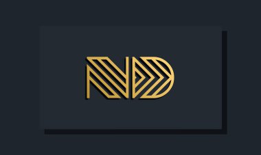 Zarif çizgi sanat baş harfi ND logosu. Bu logo yaratıcı bir şekilde iki yaratıcı harfle birleşti. İlk harfleri hangi şirket ya da markanın başlattığı uygun olacaktır..