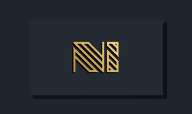 Zarif satır sanat baş harfi NI logosu. Bu logo yaratıcı bir şekilde iki yaratıcı harfle birleşti. İlk harfleri hangi şirket ya da markanın başlattığı uygun olacaktır..
