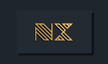 Zarif çizgi sanat baş harfi NX logosu. Bu logo yaratıcı bir şekilde iki yaratıcı harfle birleşti. İlk harfleri hangi şirket ya da markanın başlattığı uygun olacaktır..