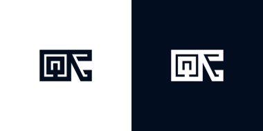 Asgari yaratıcı başlangıç harfleri QC logosu. Bu logo yaratıcı bir şekilde iki yaratıcı harfle birleşti. İlk harfleri hangi şirket ya da markanın başlattığı uygun olacaktır..