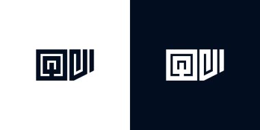 Asgari yaratıcı başlangıç harfleri QV logosu. Bu logo yaratıcı bir şekilde iki yaratıcı harfle birleşti. İlk harfleri hangi şirket ya da markanın başlattığı uygun olacaktır..