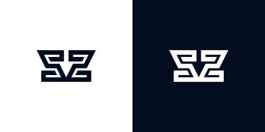 Asgari yaratıcı baş harfler SZ logosu. Bu logo yaratıcı bir şekilde iki yaratıcı harfle birleşti. İlk harfleri hangi şirket ya da markanın başlattığı uygun olacaktır..