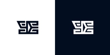 Asgari yaratıcı baş harfler YE logosu. Bu logo yaratıcı bir şekilde iki yaratıcı harfle birleşti. İlk harfleri hangi şirket ya da markanın başlattığı uygun olacaktır..