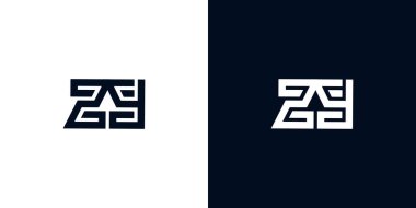 Asgari yaratıcı baş harfler ZY logosu. Bu logo yaratıcı bir şekilde iki yaratıcı harfle birleşti. İlk harfleri hangi şirket ya da markanın başlattığı uygun olacaktır..