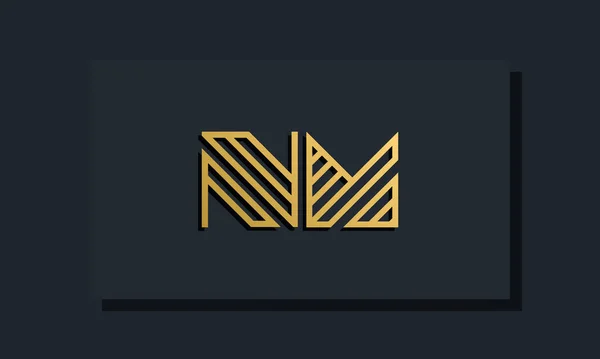 エレガントなラインアートの初期文字Nmのロゴ このロゴには創造的な方法で2つの創造的な手紙が組み込まれています 会社やブランド名が最初の文字を開始するのに適しています — ストックベクタ