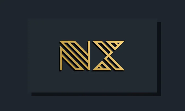 エレガントなラインアートの初期文字Nxロゴ このロゴには創造的な方法で2つの創造的な手紙が組み込まれています 会社やブランド名が最初の文字を開始するのに適しています — ストックベクタ