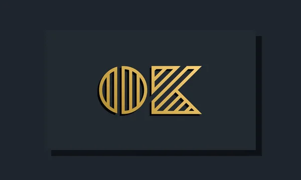 Начальная Буква Логотипа Elegant Line Логотип Включает Себя Два Творческих — стоковый вектор