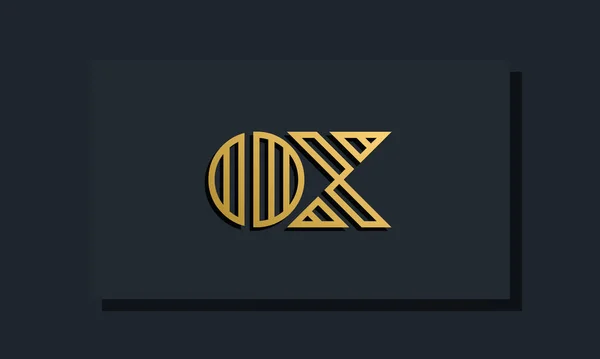 エレガントなラインアートの初期文字Oxロゴ このロゴには創造的な方法で2つの創造的な手紙が組み込まれています 会社やブランド名が最初の文字を開始するのに適しています — ストックベクタ