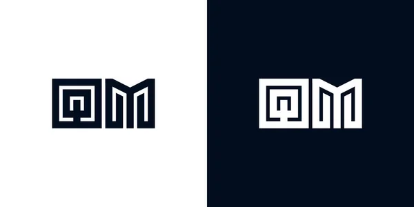 Letras iniciales creativas mínimas logotipo de QM. Este logotipo ...