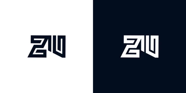 最小创意首字母Zu标志 这个标志以创造性的方式与两个创造性的字母结合在一起 这将是合适的公司或品牌名称开始这些初始字母 — 图库矢量图片