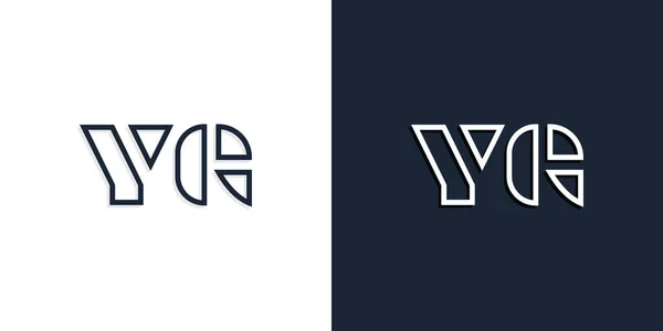 アブストラクトラインアートの頭文字Ygロゴ このロゴは 抽象的な書体を創造的な方法で組み込んでいます 会社やブランド名が最初にそれらを開始するのに適しています — ストックベクタ