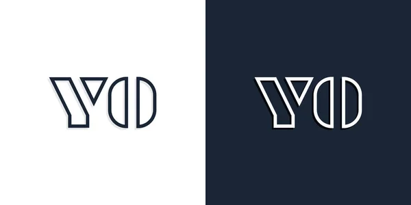摘要线艺术初始字母Yo标志 这个标志以创造性的方式与抽象字体结合在一起 适用于那些公司或品牌的首字母首字母缩写 — 图库矢量图片