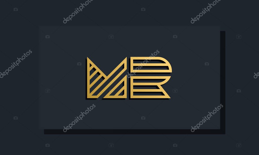 Elegant line art initial letter MR logo. This logo incorporate with two creative letters in the creative way. It will be suitable for which company or brand name starts those initial letters.