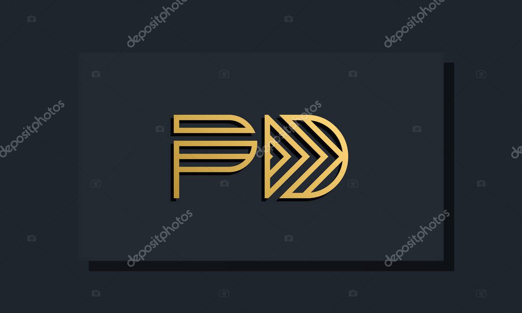Elegant line art initial letter PD logo. This logo incorporate with two creative letters in the creative way. It will be suitable for which company or brand name starts those initial letters.