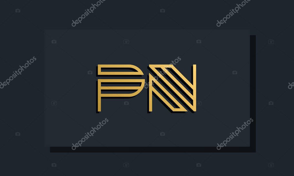 Elegant line art initial letter PN logo. This logo incorporate with two creative letters in the creative way. It will be suitable for which company or brand name starts those initial letters.