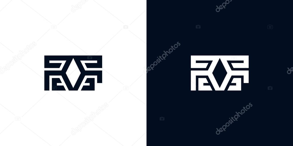 Minimal creative initial letters RF logo. This logo incorporate with two creative letters in the creative way. It will be suitable for which company or brand name starts those initial letters.
